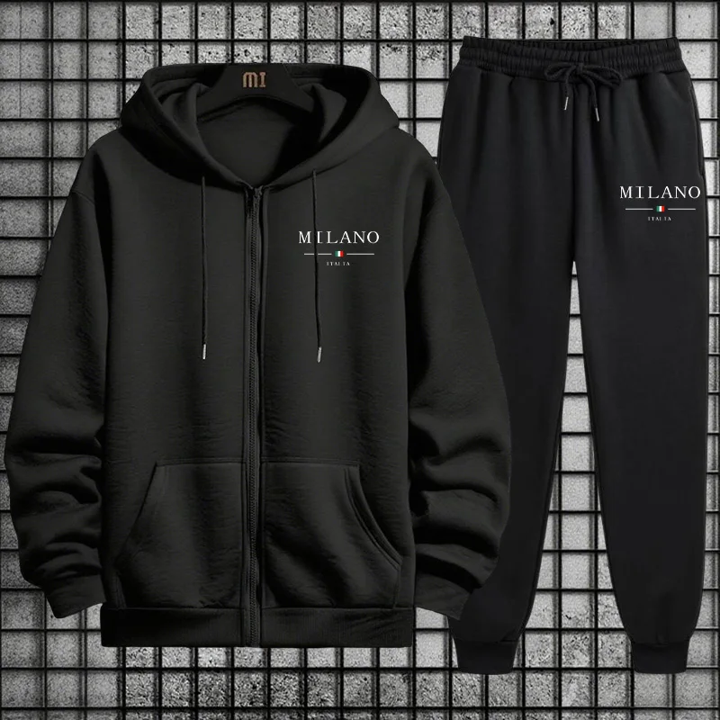 Mens Fashion Zip Up Hoodies - Spring 2026 Men's Tracksuit Casual Simple