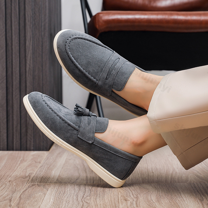 Mens Fashion Autumn 2025 - Men Flat Loafers Frosted Suede Flat