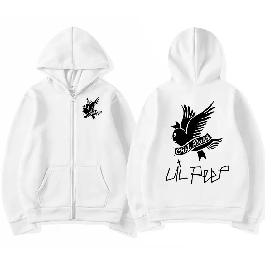 Mens Fashion Zip Up Hoodies - Rapper Lil Peep Graphic Zipper Hoody