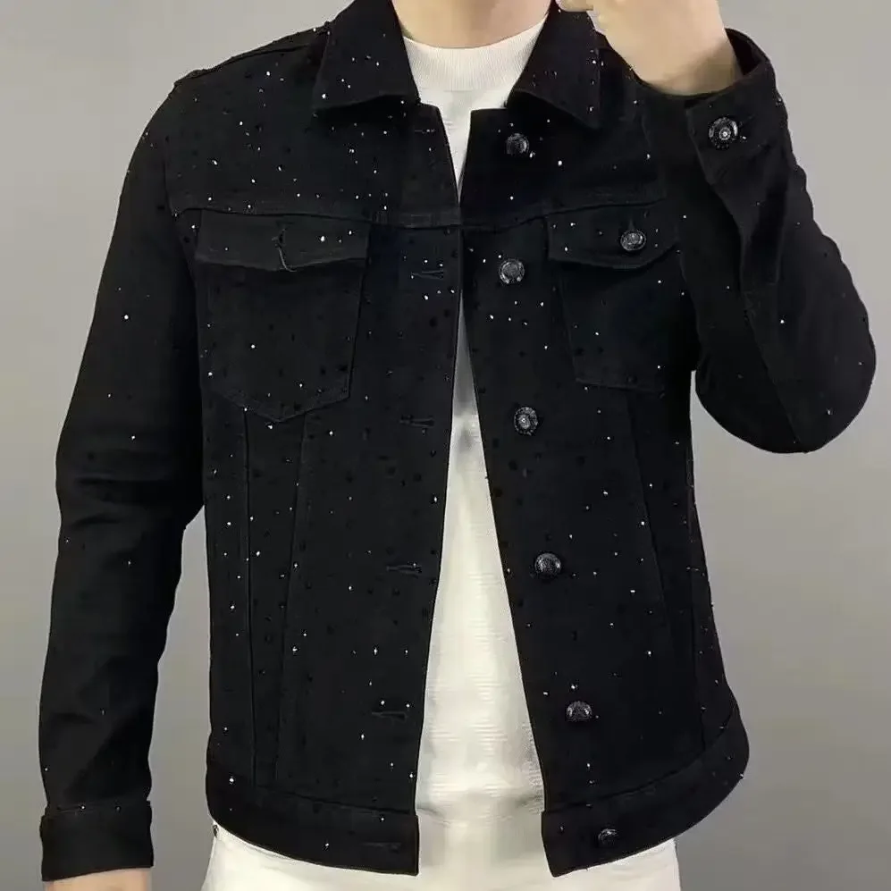 Mens Fashion Denim Jacket - Jeans Coat for Men Button Casual