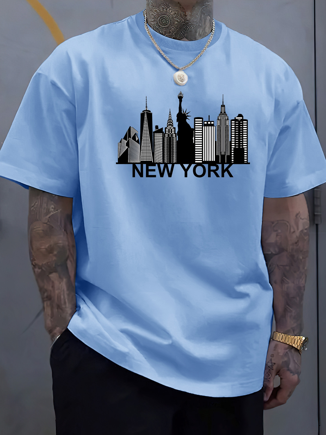 York Men'S Fashion - cotton men's New York city pattern