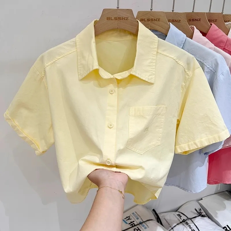 Polo Shirt Slim - Summer Cotton Short Sleeve Tops Women