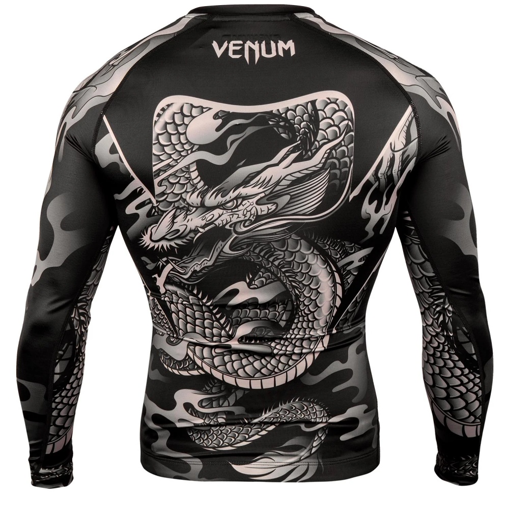 Dragon Pattern Long Sleeve Com - Compression Shirt Workout recension och pris