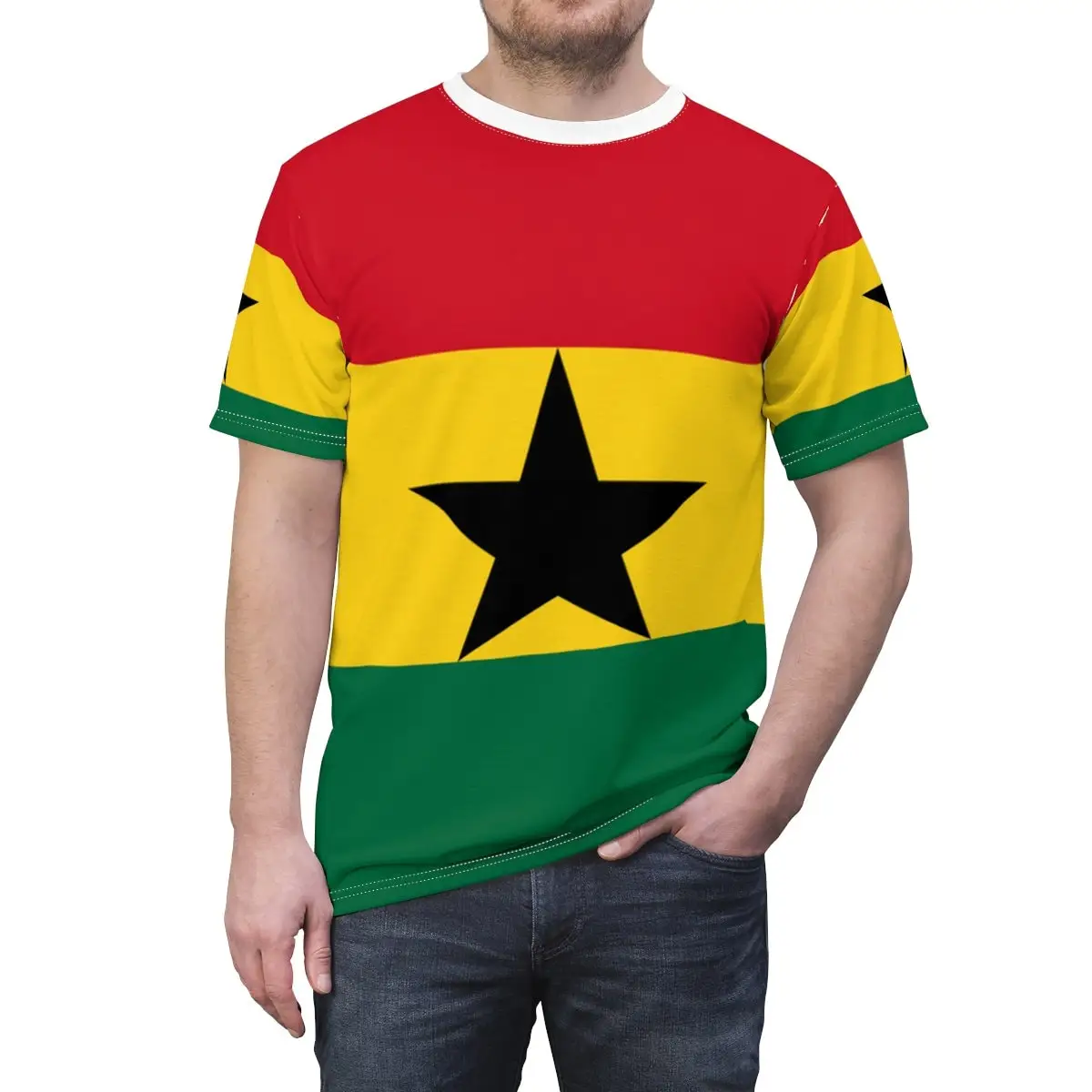 Abstract Vintage Ghana Flag 3D - Mens Fashion Dress Shirts recension och pris