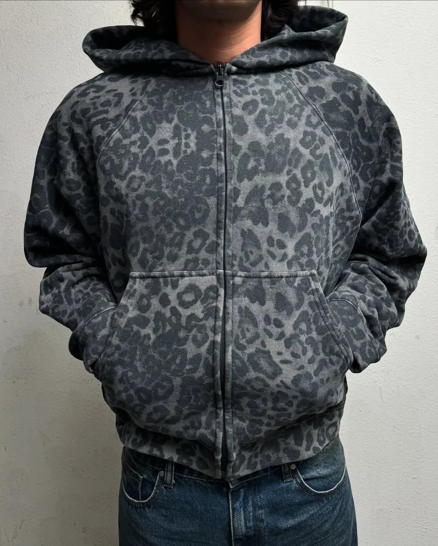 Retro Y2K Leopard Print Zipper - Mens Fashion Zip Up Hoodies recension och pris