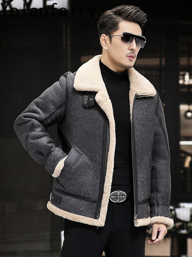YOLANFAIRY Real Leather Jacket - Men'S Fashion Leather Jacket recension och pris