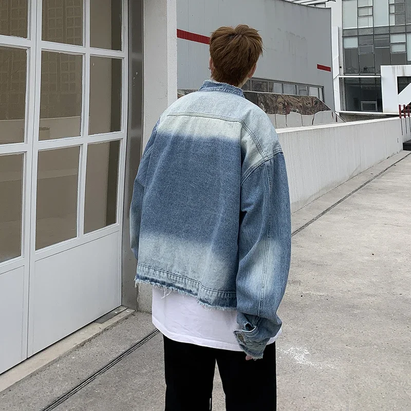 American Retro Hip Pop Raw Edg - Mens Fashion Denim Jacket recension och pris