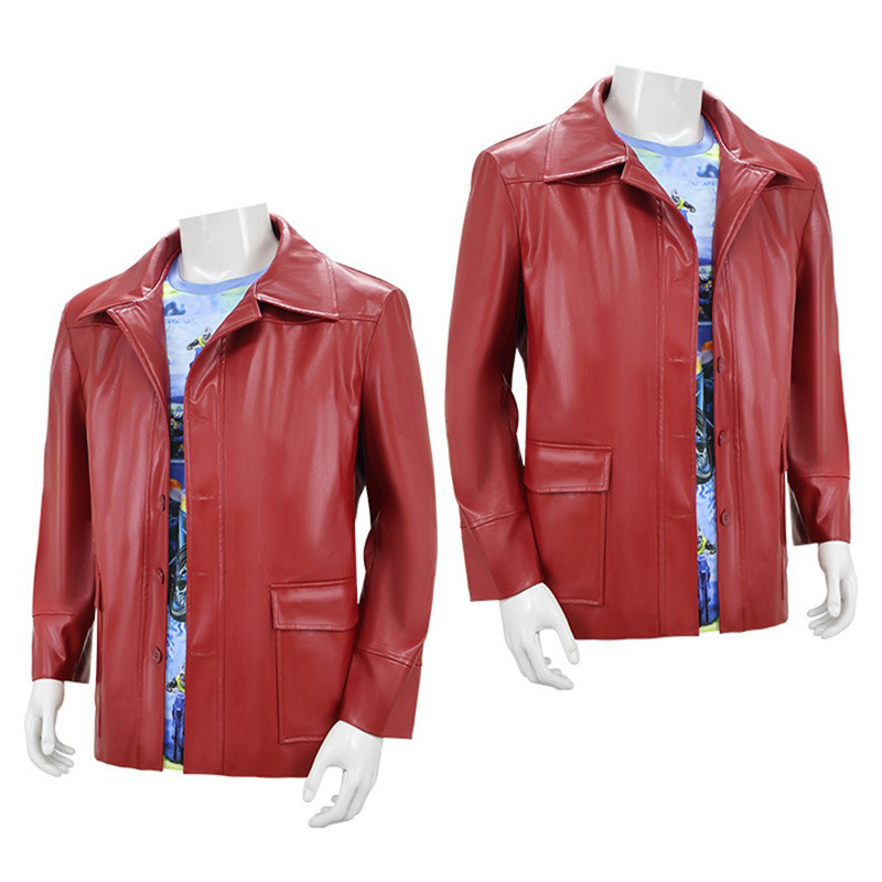 Men Red Leather Jacket Fight C - Men Fashion Rave recension och pris