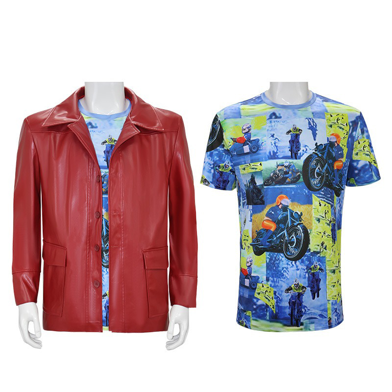Men Red Leather Jacket Fight C - Men Fashion Rave recension och pris