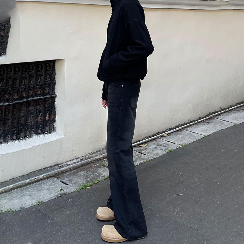 Men Black Solid Color Straight - Men'S Fashion Jeans And Boots recension och pris