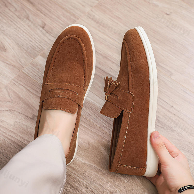 Men Flat Loafers Frosted Suede - Mens Fashion Autumn 2025 recension och pris