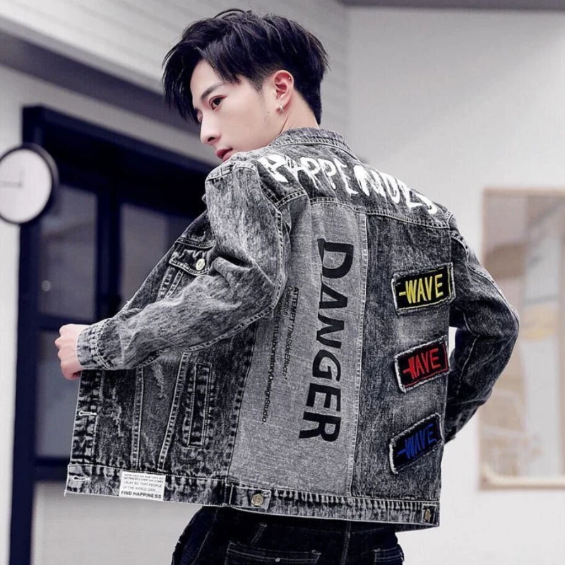 Button Hip Hop Casual Slim Sho - Mens Fashion Denim Jacket recension och pris