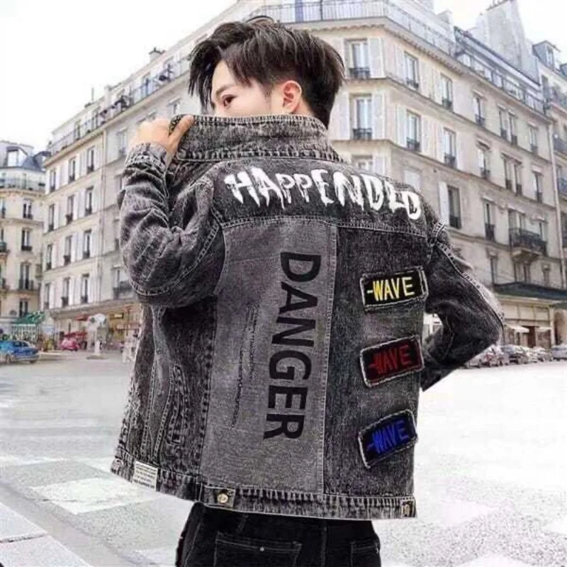 Button Hip Hop Casual Slim Sho - Mens Fashion Denim Jacket recension och pris