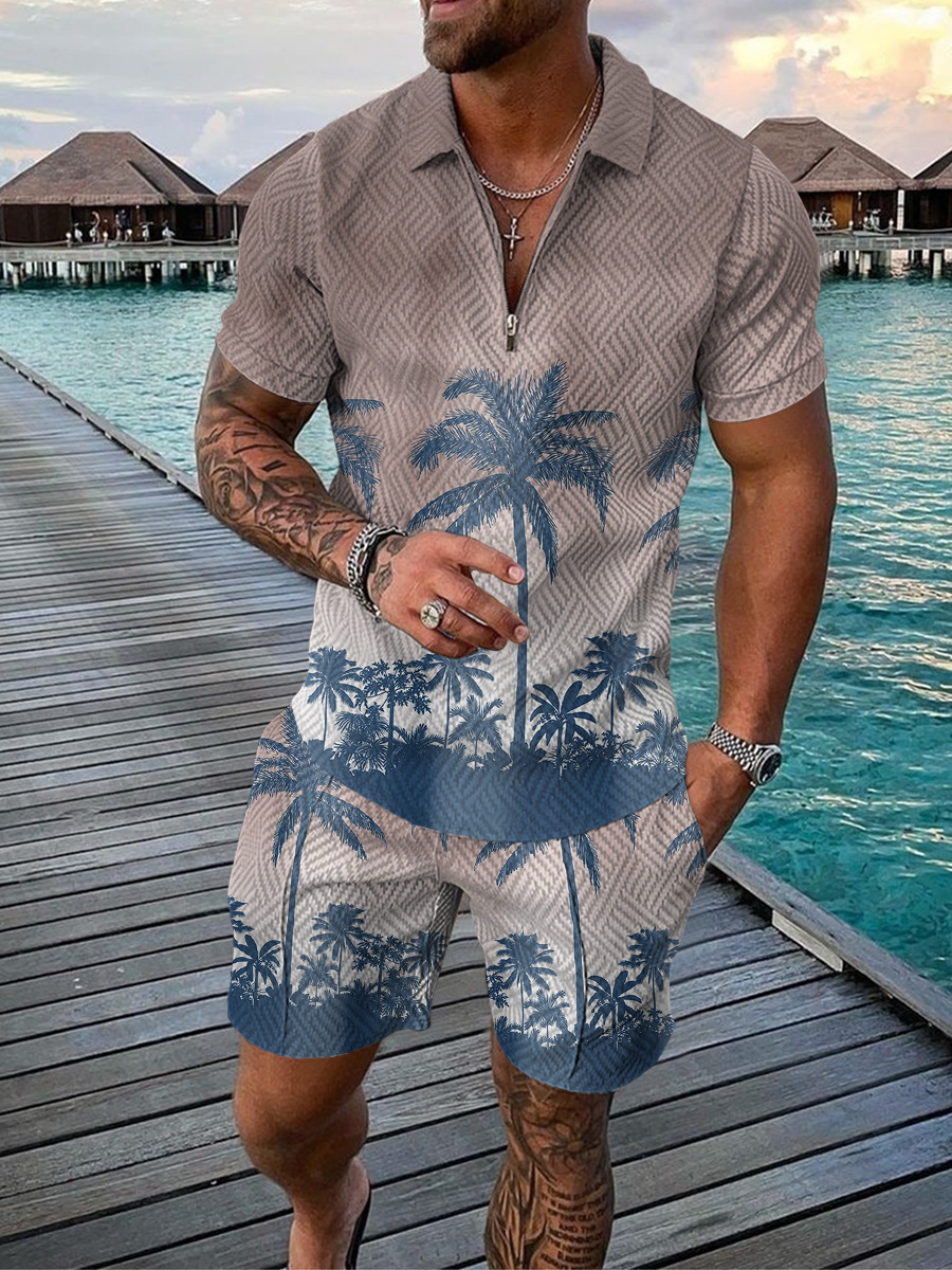 Hawaiian Coconut Tree Print Me - Men'S Fashion Polo recension och pris
