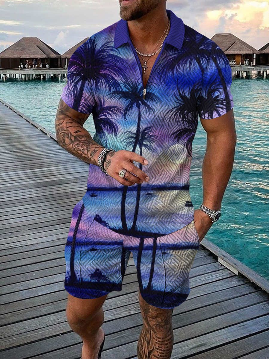 Hawaiian Coconut Tree Print Me - Men'S Fashion Polo recension och pris