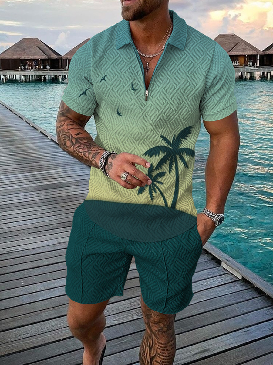 Hawaiian Coconut Tree Print Me - Men'S Fashion Polo recension och pris