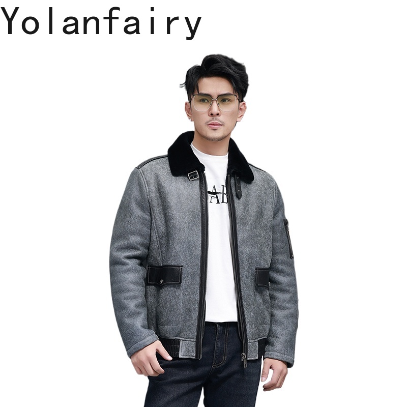 YOLANFAIRY Short Natural Fur C - Men'S Fashion Leather Jacket recension och pris