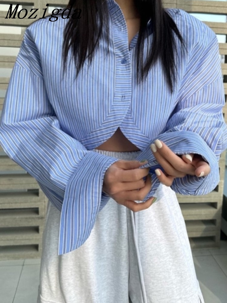 Autumn Striped Shirts Blouses  - Polo Shirt Slim recension och pris