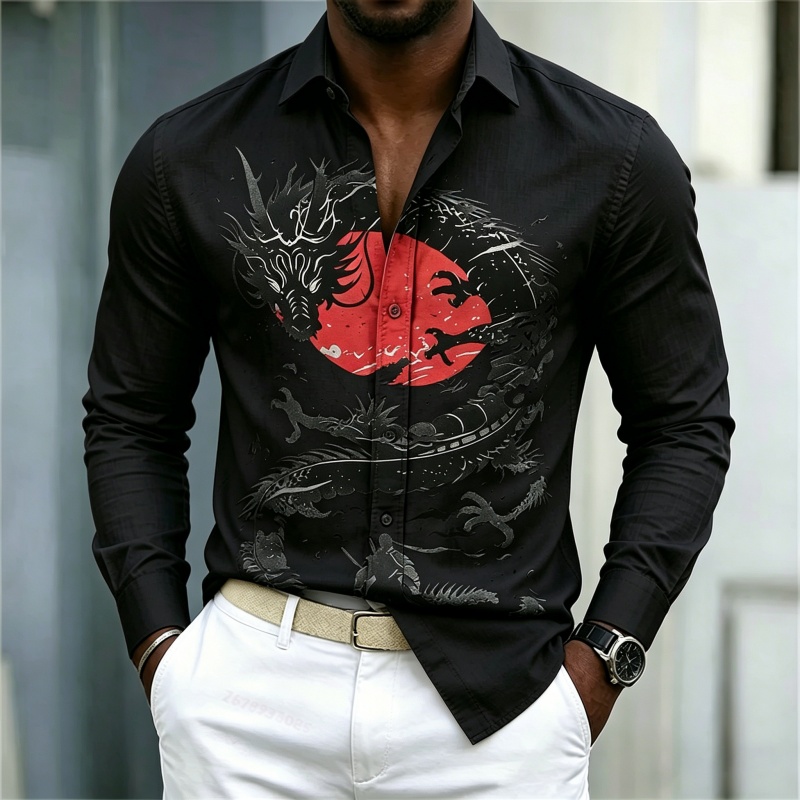 2026 New Men's Shirt White Bla - Mens Fashion Casual recension och pris