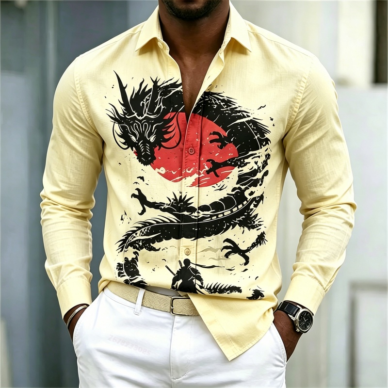 2026 New Men's Shirt White Bla - Mens Fashion Casual recension och pris