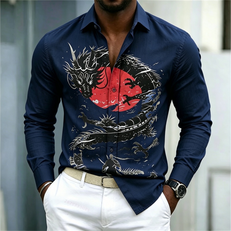 2026 New Men's Shirt White Bla - Mens Fashion Casual recension och pris