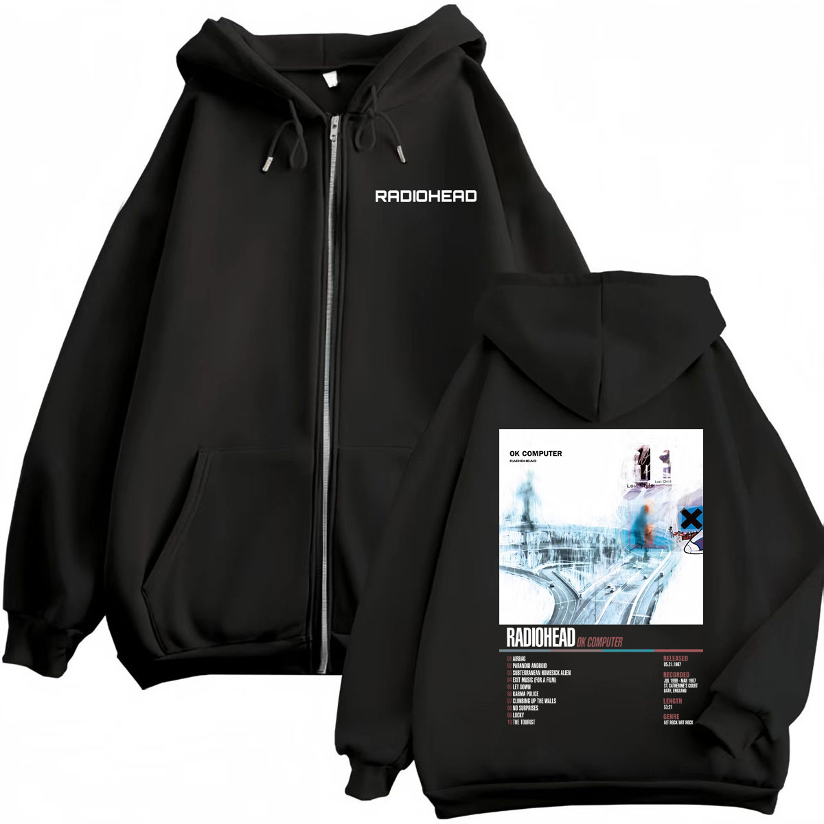 Radiohead Music Album Poster G - Mens Fashion Zip Up Hoodies recension och pris