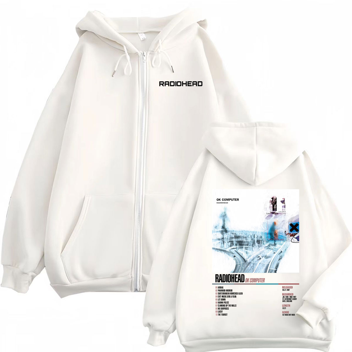 Radiohead Music Album Poster G - Mens Fashion Zip Up Hoodies recension och pris