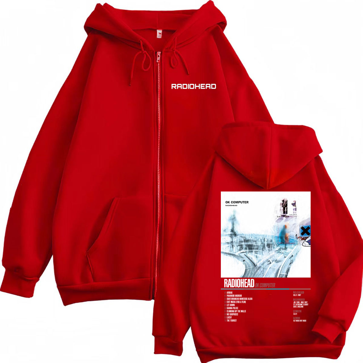 Radiohead Music Album Poster G - Mens Fashion Zip Up Hoodies recension och pris