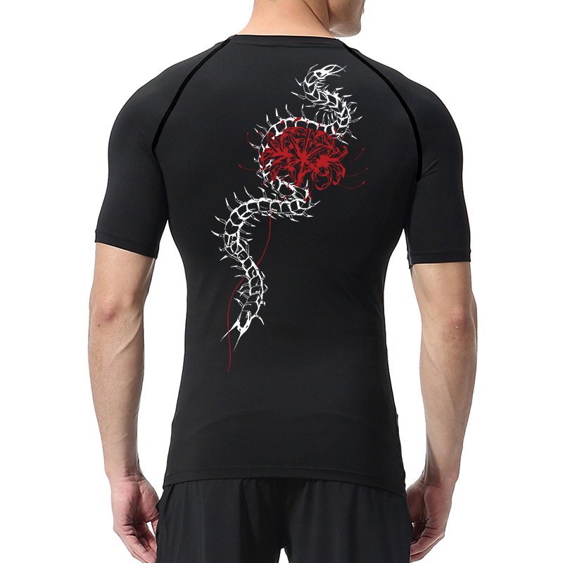 Blossom Print Short Sleeve Com - Compression Shirt Workout recension och pris