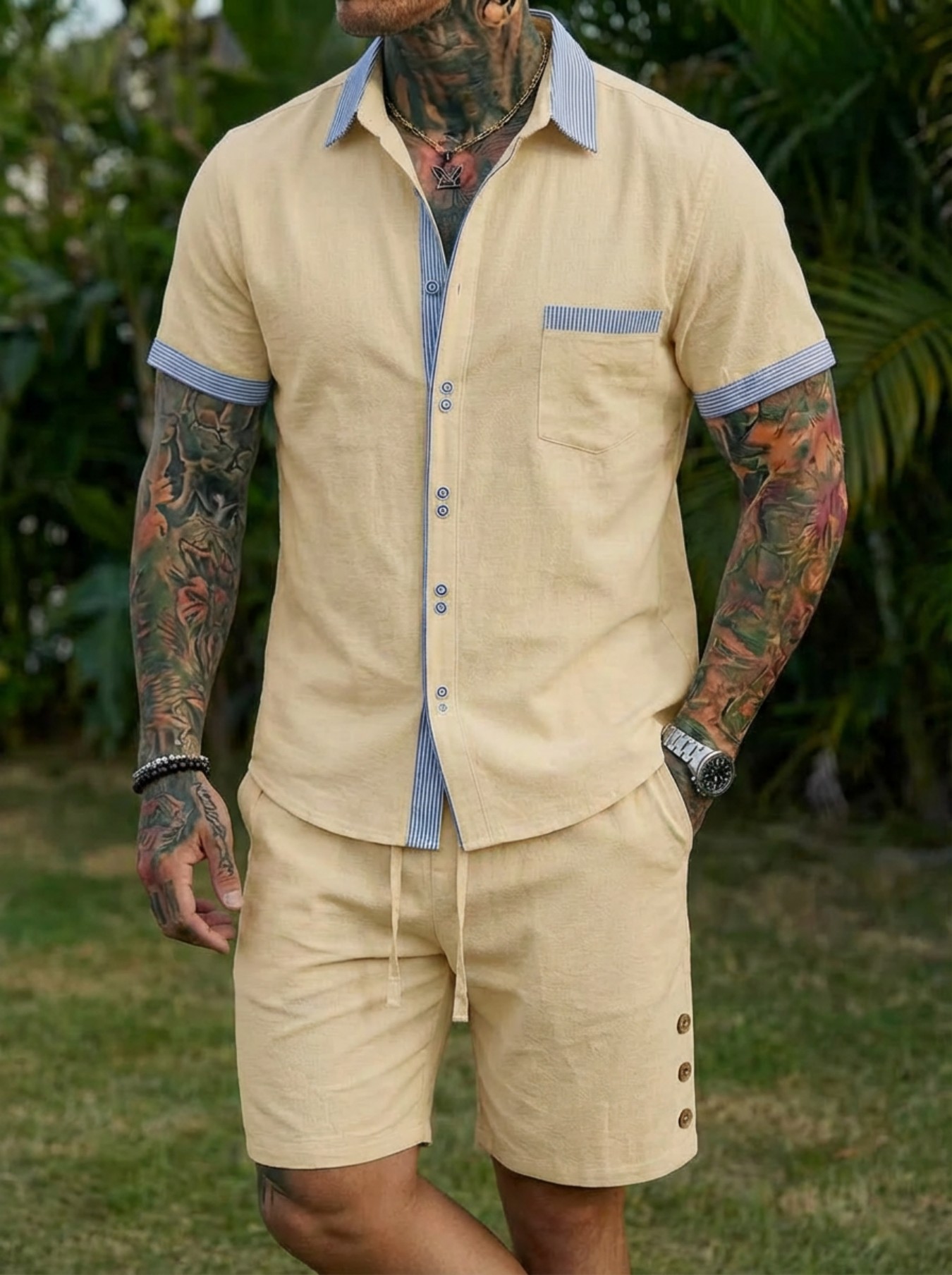 Men's Fashion Cuban Style Shir - Men'S Fashion Polo recension och pris