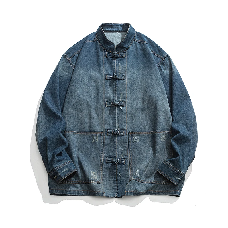 Chinese Style Denim Jacket Men - Mens Fashion Denim Jacket recension och pris