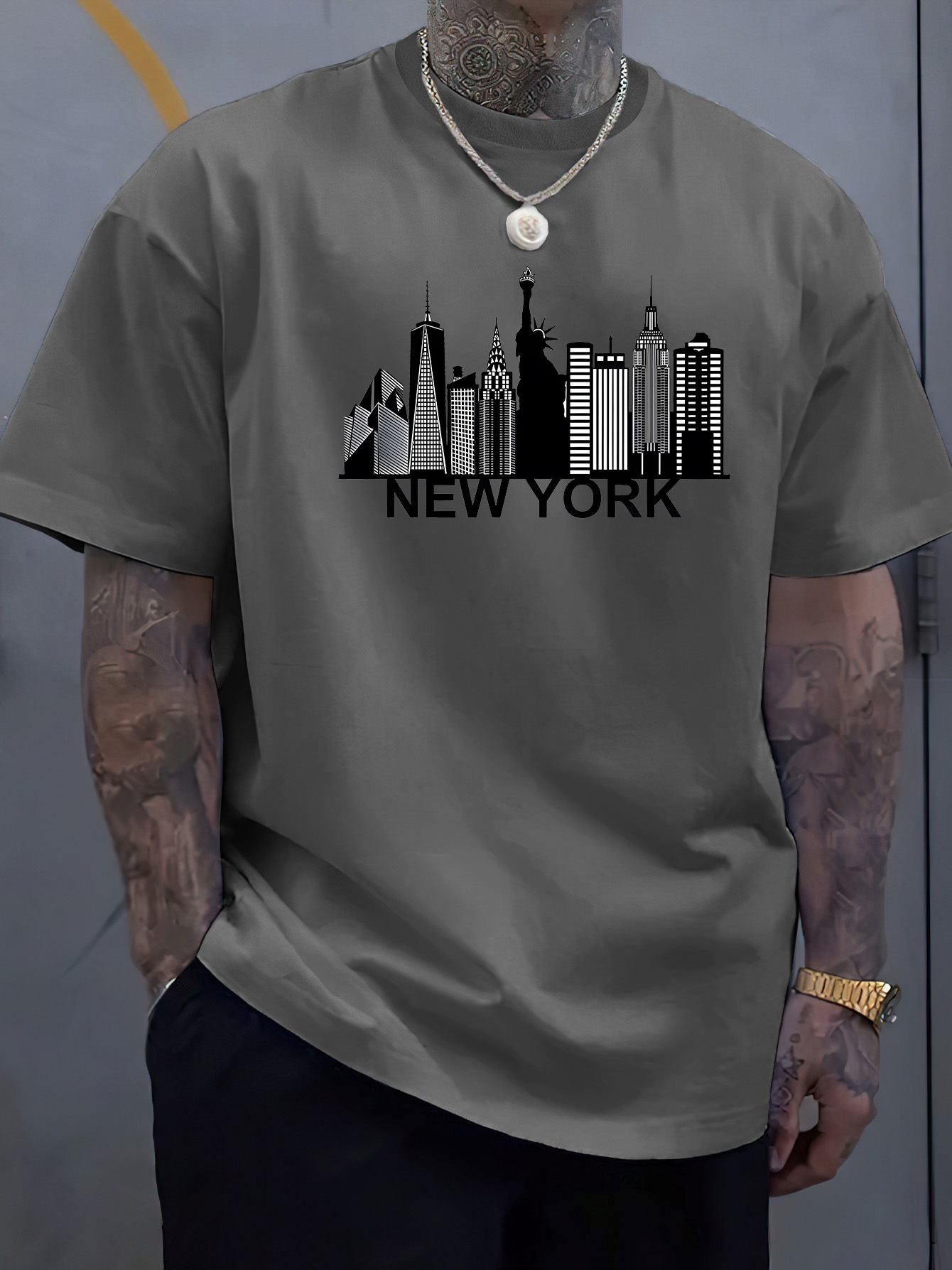 cotton men's New York city pat - York Men'S Fashion recension och pris