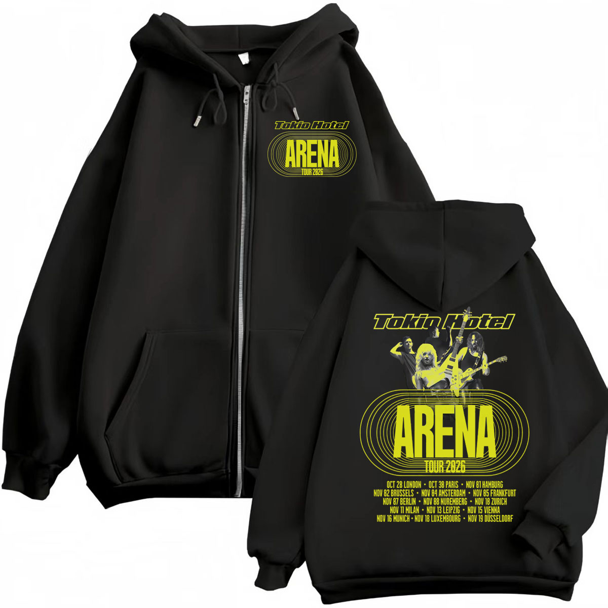 Tokio Hotel Arena Tour 2026 Zi - Mens Fashion Zip Up Hoodies recension och pris