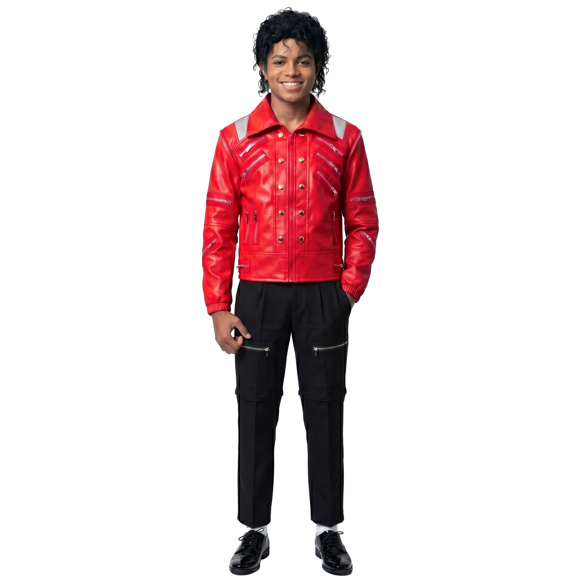 80s Retro Pop Star Costume Mic - Men'S Fashion Leather Jacket recension och pris