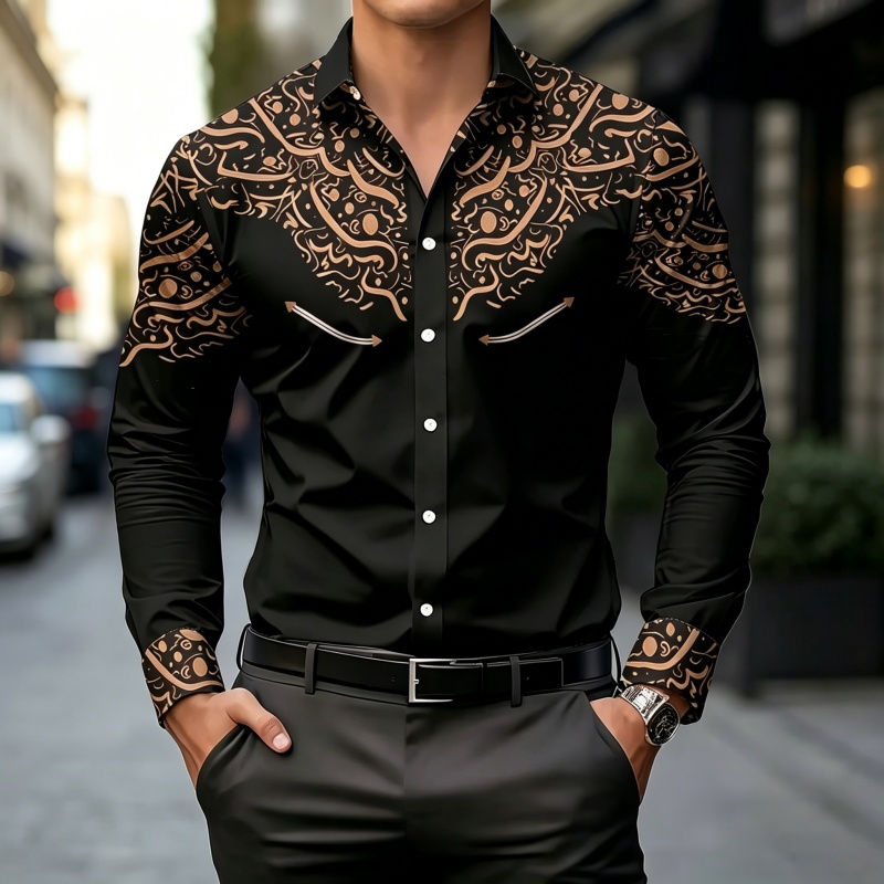 Black and White Contrast Print - Mens Fashion Casual recension och pris
