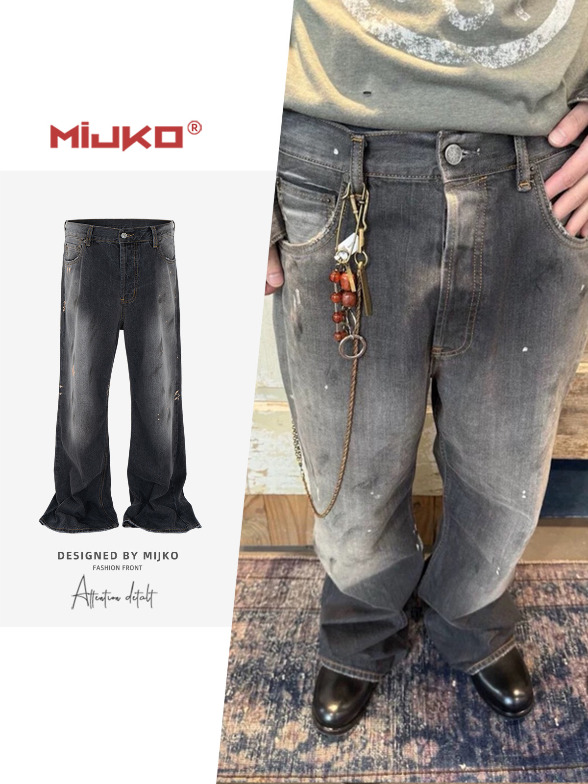 MIJKO Gradient Washed Men's Je - Men'S Fashion Jeans And Boots recension och pris