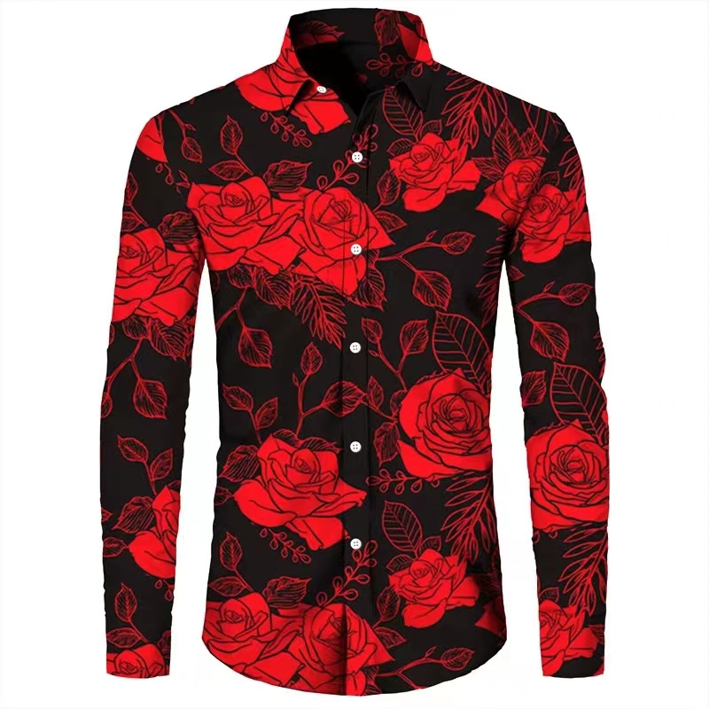 Fashion Flowers 3D Print Men's - Mens Fashion Casual recension och pris