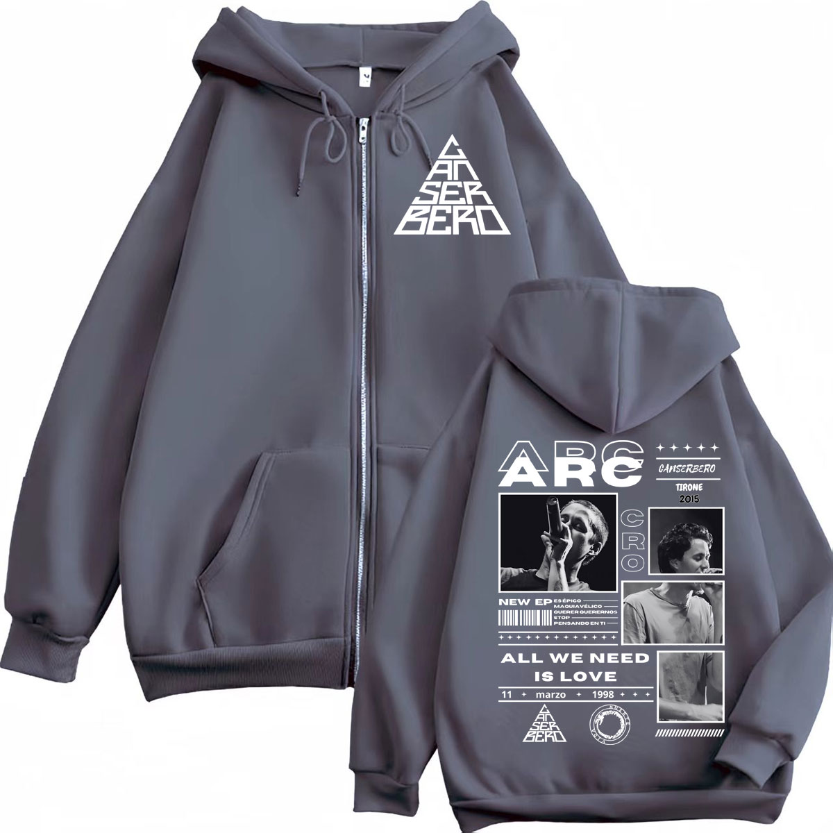 Canserbero All We Need Is Love - Mens Fashion Zip Up Hoodies recension och pris