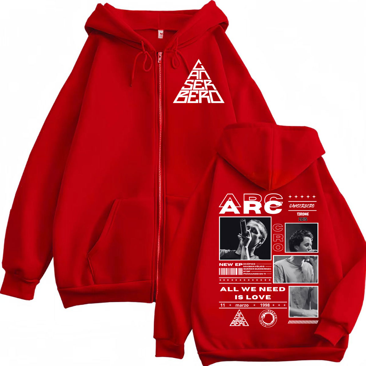 Canserbero All We Need Is Love - Mens Fashion Zip Up Hoodies recension och pris
