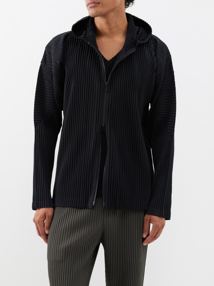 Miyake Pleated Men Zip-up Plis - Mens Fashion Zip Up Hoodies recension och pris