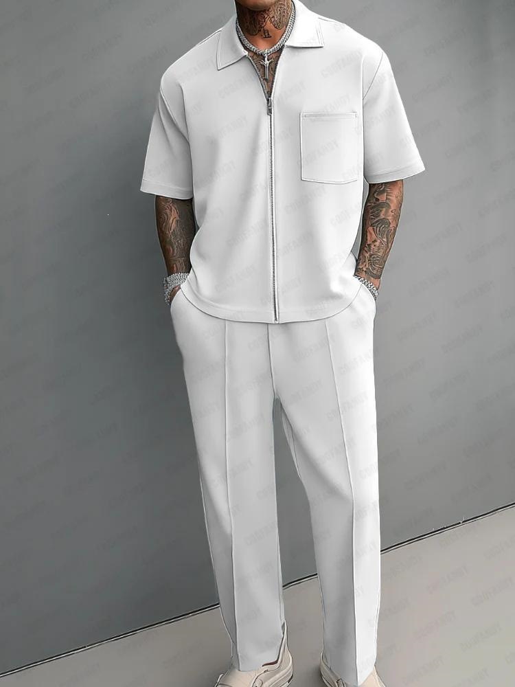 Men 2 Piece Outfits Half Zip P - Men'S Fashion Polo recension och pris