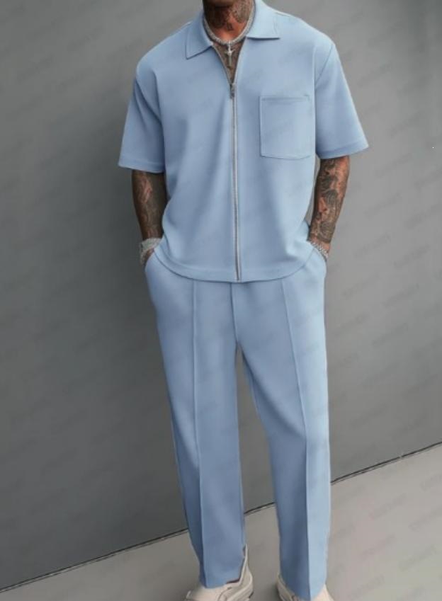Men 2 Piece Outfits Half Zip P - Men'S Fashion Polo recension och pris