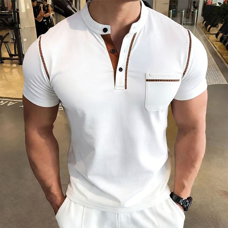 New Summer Men's Henry Collar  - Men'S Fashion Polo recension och pris
