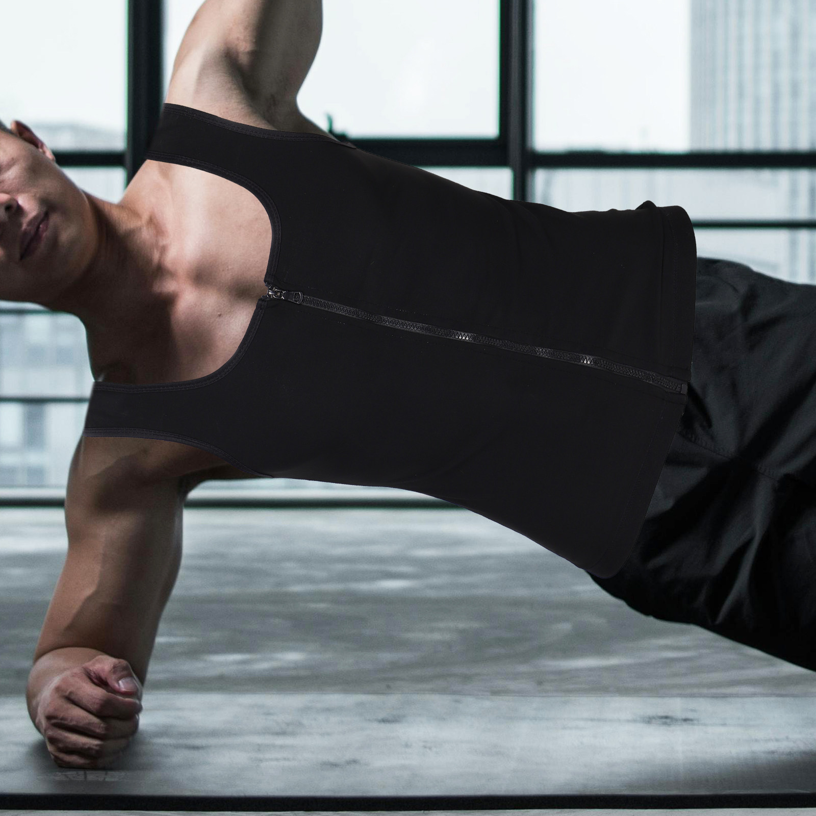 Men Zip Up Compression Sweat V - Compression Shirt Workout recension och pris