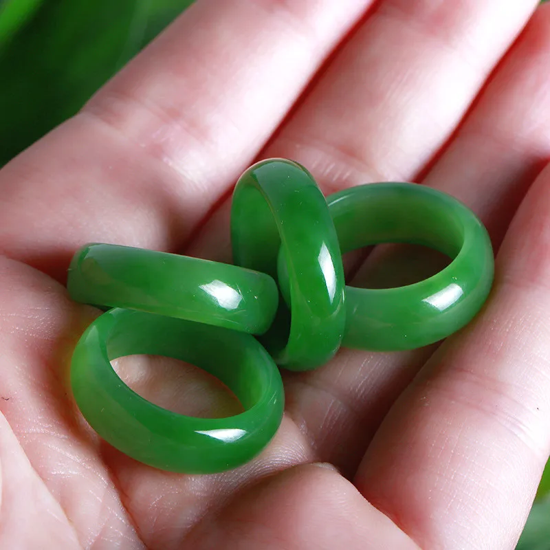Natural Green Hetian Jade Ring - Men Fashion Rave recension och pris